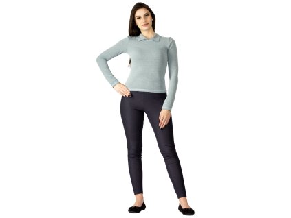 Damen Baumwoll T-Shirt Livo blau meliert 00333