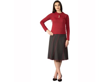 Damen Baumwoll T-Shirt Kokko rot meliert 00332