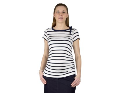 Rialto Rotte gestreiftes Basic-Umstands-T-Shirt aus Bambusviskose 0554
