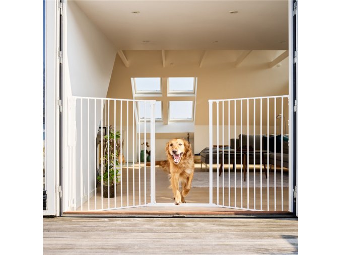 DogSpace Rocky L extra hohe (105cm) Raumbarriere, weiß