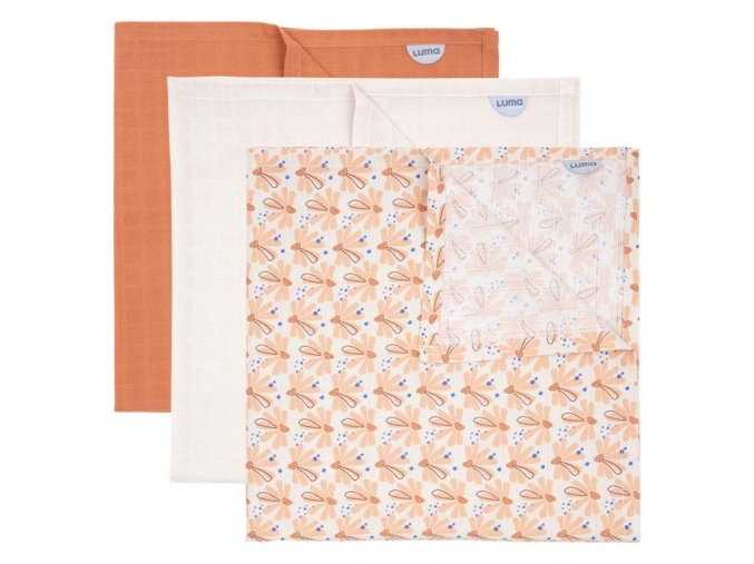 Mullwindel Luma Bambus 70x70 cm 3er Pack Flowerfever Nude