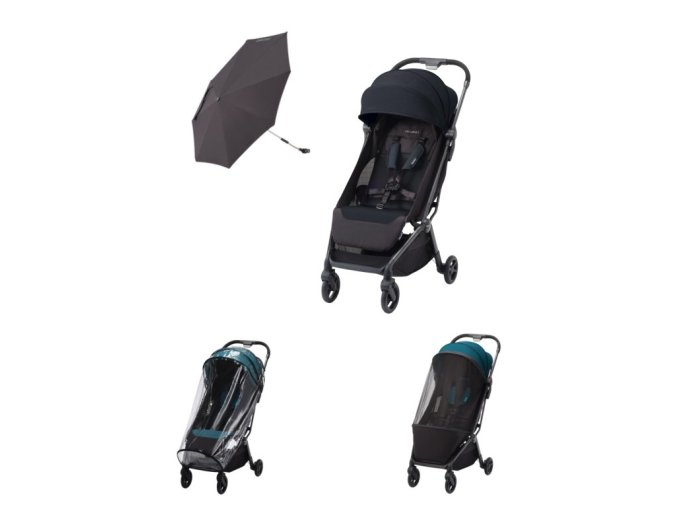 Recaro LEXA Sport-Kinderwagen Night Black, mit gratis Zubehörpaket!