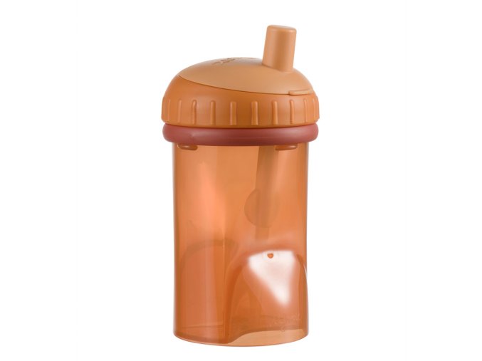 Babyschale mit Strohhalm Difrax, Ziegelstein, 250 ml