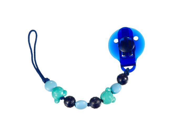Difrax Schnuller Clip blau Perlen