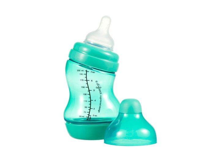 Baby S-Flasche Difrax, breit, Antikolik, grün, 200 ml