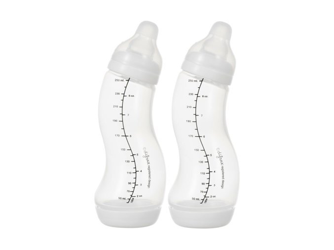 Set mit zwei weißen Difrax Anti-Kollisions-Baby-S-Bechern, 250 ml