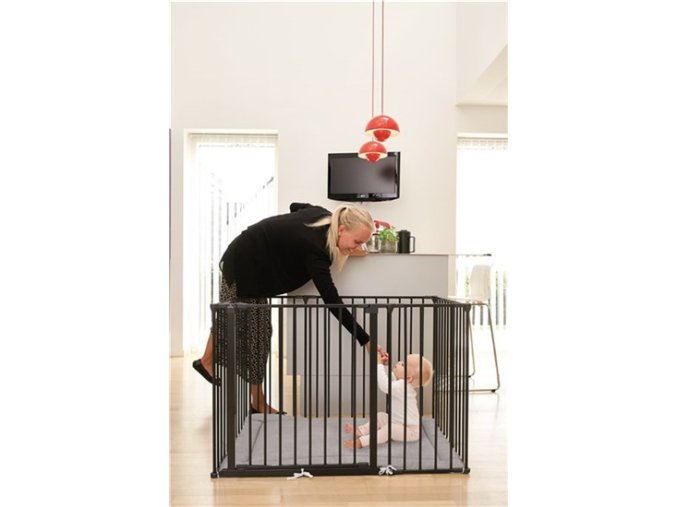 Babydan Laufstall Supreme OLAF Rectangle schwarz mit Matratze