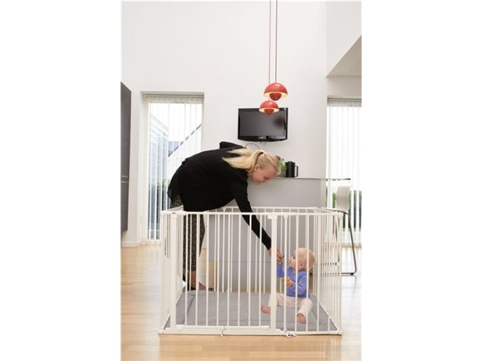 Babydan Laufstall Supreme OLAF Rectangle weiß mit Matratze