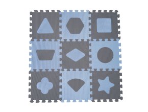 Schaumstoff Spielmatte Puzzle Geometrische Formen, Blue 90x90 cm