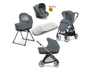 KA52R0UNG Kinderwagen Inglesina Electa Darwin Recline 3-in-1 Union Grey einschließlich des DARWIN RECLINE Autositzes mit Liegefunktion