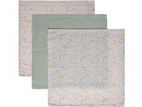 Musselin-Gesichtswaschlappen Luma Multi Lines 3 Stk