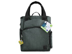 Rucksack Wickeltasche Bambinomio Grey/Tropical toucan