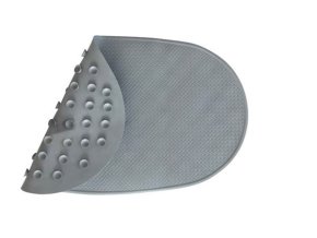 Rutschfeste Badematte oval grau 42x25 cm