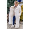Damen-Langmantel mit Pelzbesatz, Farbe: Gent Cream