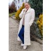 Damen-Langmantel mit Pelzbesatz, Farbe: Gent Cream