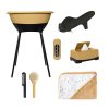 LUMA Badezimmer-Set in Honey Mustard mit Handtuch