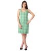 Damen-Etuikleid Linne, grün kariert, 19224