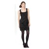 Damen-Abendkleid Harpa schwarz mit schwarzem Muster 0364