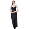 Damen-Abendkleid Hybis schwarz mit Samtmuster 0341