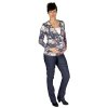 Umstands- und Still-T-Shirt Rialto Dechy, Blumenmuster auf grauem Grund 0570