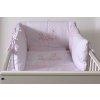 Babybett-Set mit Vogelmotiv, rosa gepunktet