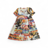 Kinderkleid Rialto UNNA blau weiß + buntes Muster 0519