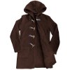 Damen Cordmantel mit Kapuze und Fellbesatz, Braun