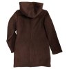 Damen Cordmantel mit Kapuze und Fellbesatz, Braun