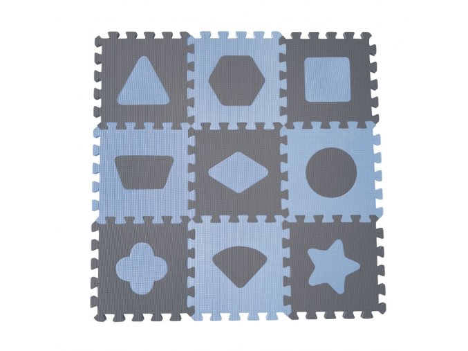 Baby Dan Puzzle habszivacs játszószőnyeg Geometriai formák, Blue 90x90 cm