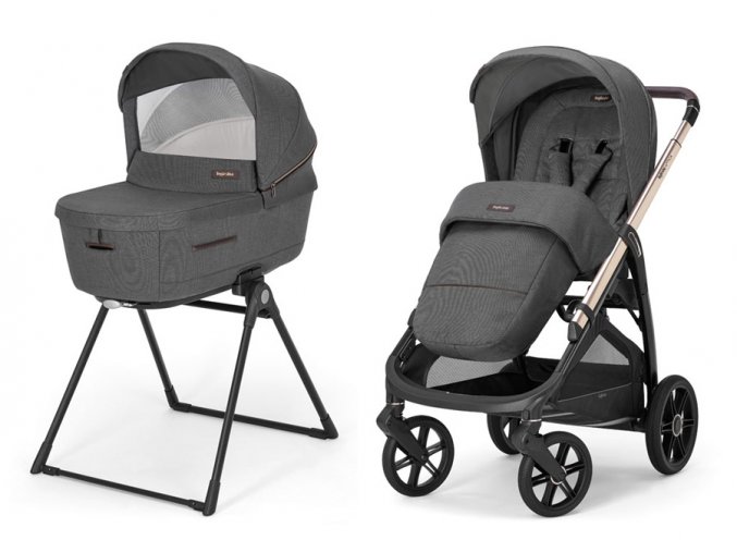 Inglesina Aptica Duo 2in1 Velvet Grey kombinált babakocsi fényes alváz