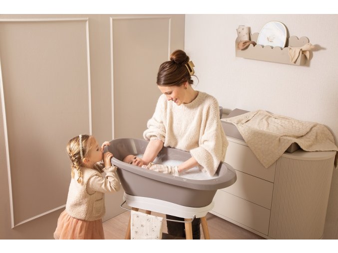 Bébé-Jou Sense Edition digitális babakád szett állvánnyal Chalk Brown