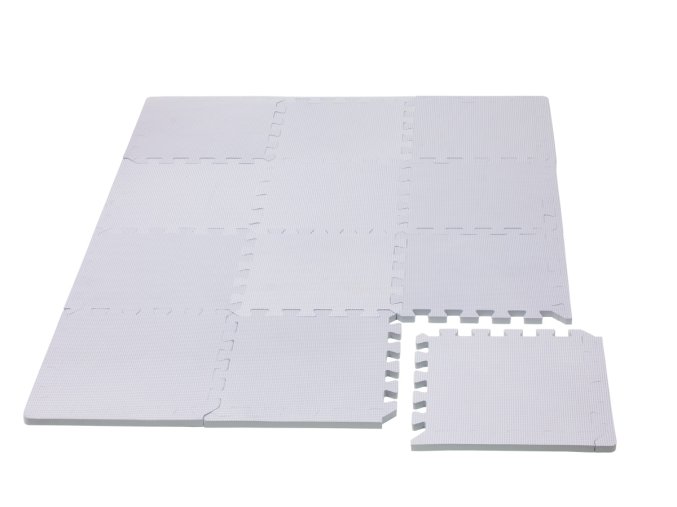 Puzzle habszivacs játszószőnyeg szegéllyel Silver 92x122 cm