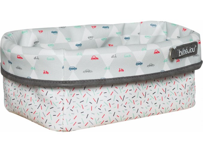 Nagyobb textil tárolókosár 27 × 19 babaápolási kellékre Bébé-Jou Wheely