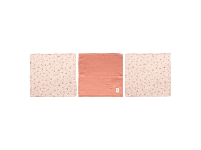 Muszlin arctörlő kendő 3 db csomagolásban Fabulous Wish Pink rózsaszín