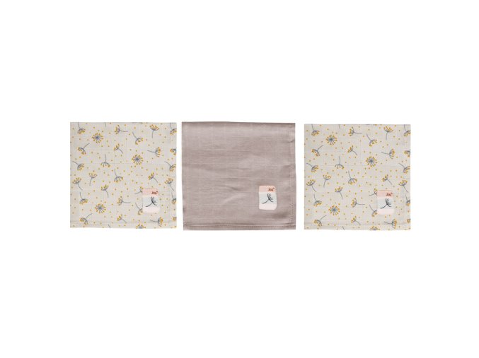 Muszlin arctörlő kendő 3 db csomagolásban Fabulous Wish Grey