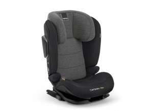 Inglesina Cartesio I-Size Vulcan Black, fekete, I-Size gyerekülés isofix rögzítéssel, az ECE R129/03 szabvány szerint jóváhagyott, 100-150 cm magas (körülbelül 3-12 éves) gyermekek számára.