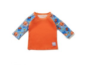 Gyermek fürdő póló Wave 0-6 hónap narancssárga kék