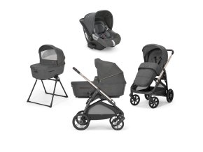 Új Inglesina Aptica Darwin 4in1 Velvet Grey kombinált babakocsi ADAC teszttel szürke