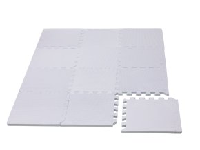 Puzzle habszivacs játszószőnyeg szegéllyel Silver 92x122 cm