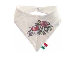 Hugs Factory előke háromszög Vanilla dekor Mom and Dad