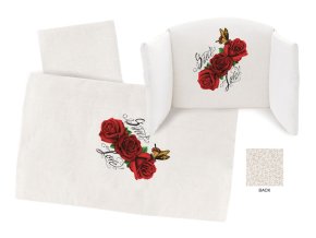 Hugs Factory 4 részes ágyneműgarnitúra kiságyba Vanilla dekoró Red Rosses, BIO