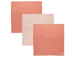 Muszlin pelenka rózsaszín 70 x 70 cm szett 3 db Fabulous Wish Pink