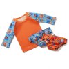Baba fürdőruha szett Bambino Wave, 0-6 hónap narancssárga világos kék