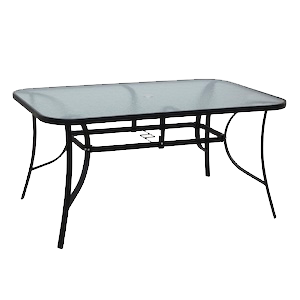 Skleněné zahradní stoly a stolky