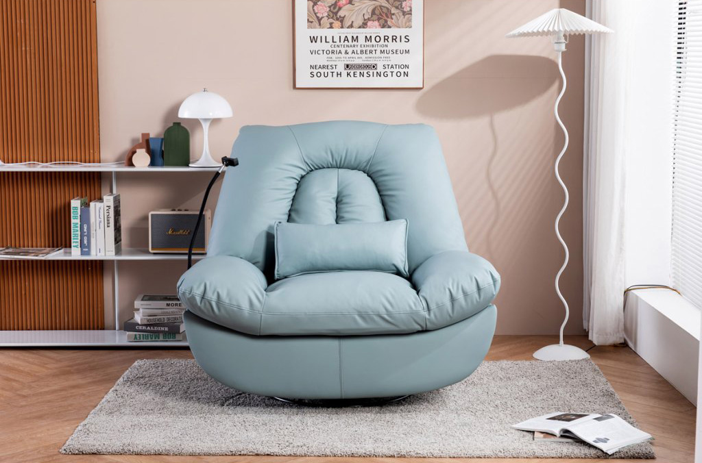 TV křeslo s el. polohováním modré TV-7089 BLUE