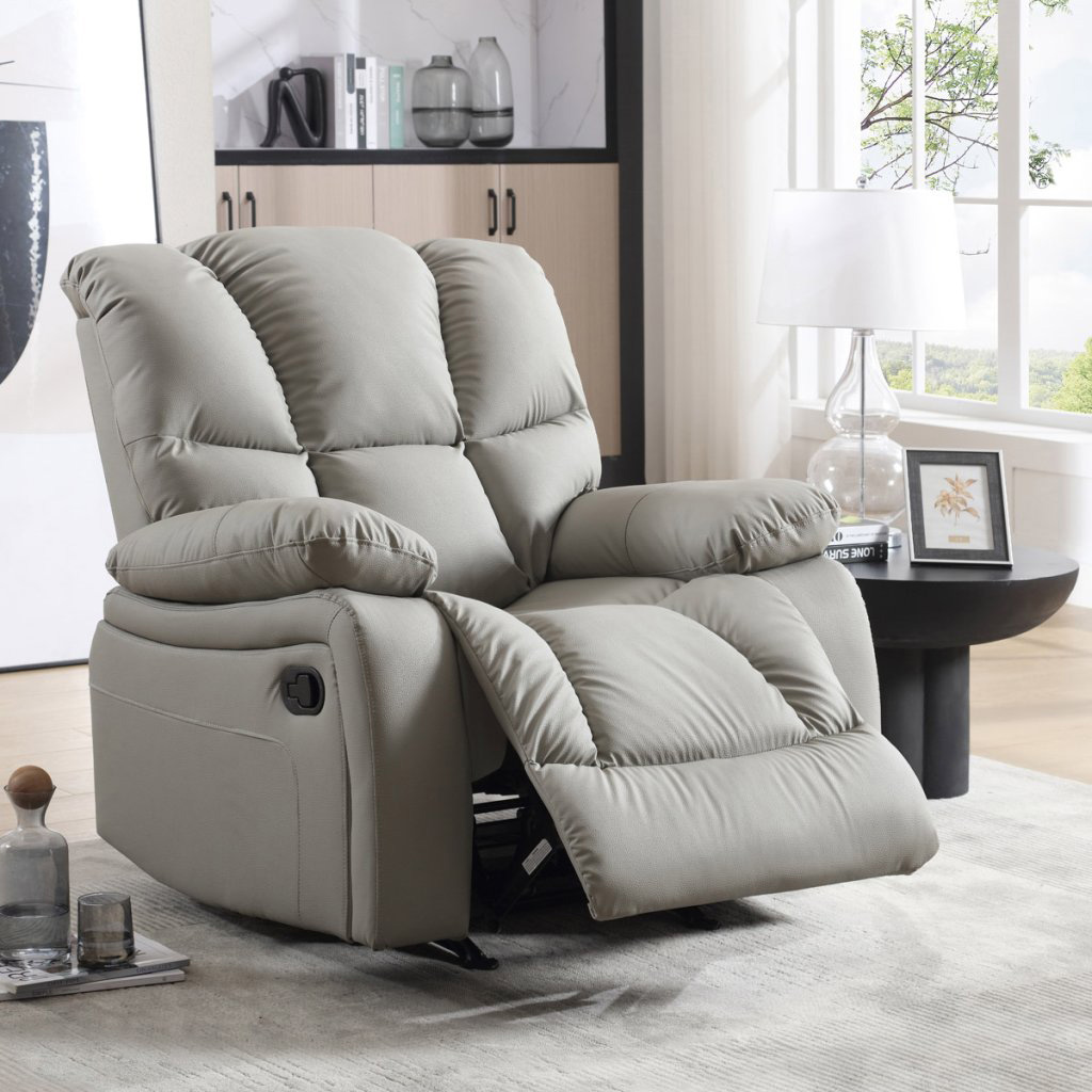 TV a relaxační křeslo ekokůže barva lanýž AKR106L
