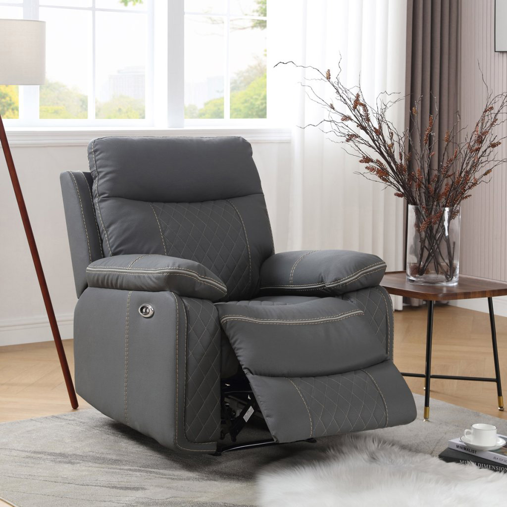TV a relaxační křeslo el. ovládání šedé AKR105S