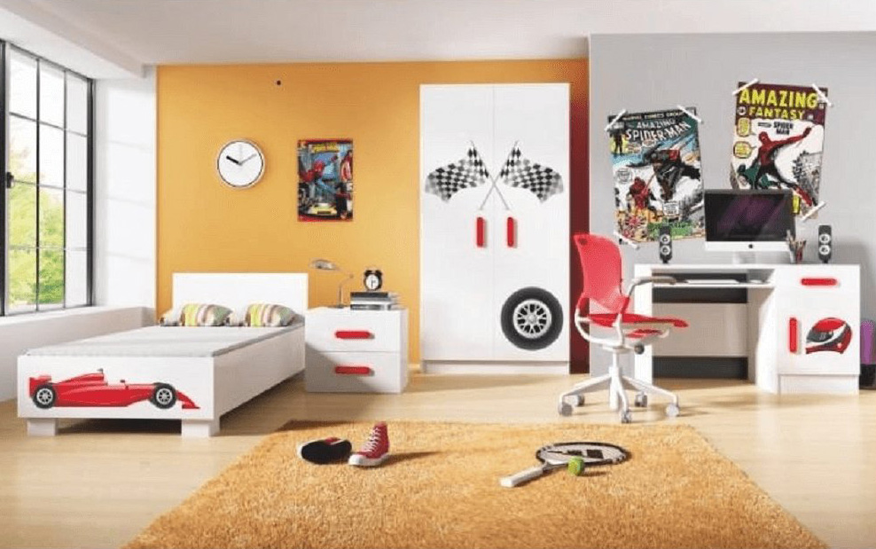 PC stůl 110x50 cm v bílé barvě s ABS hranami TK2089