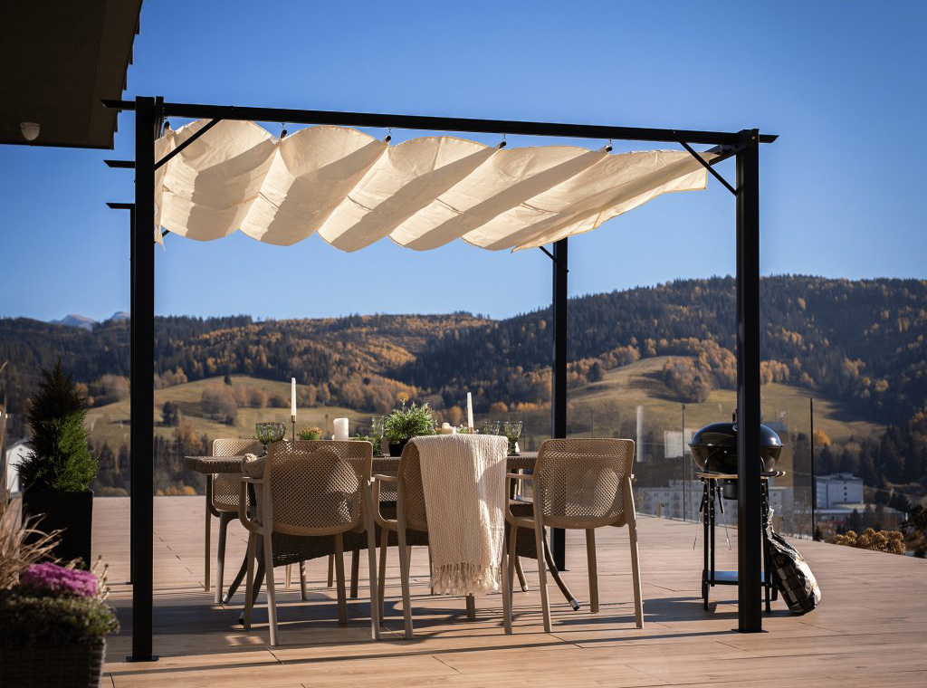 Pergola s posuvnou střechou, hliník, PEPY BASIC