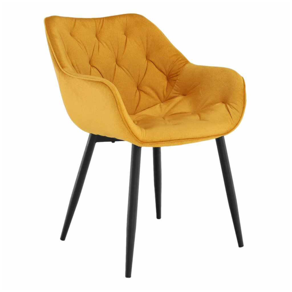 Designové křeslo, žlutá Velvet látka, FEDRIS